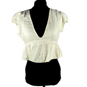 Roxy Sweet Release Woven Crop Top Style ARJWT03206 Size S in Snow White (WBK0) 2